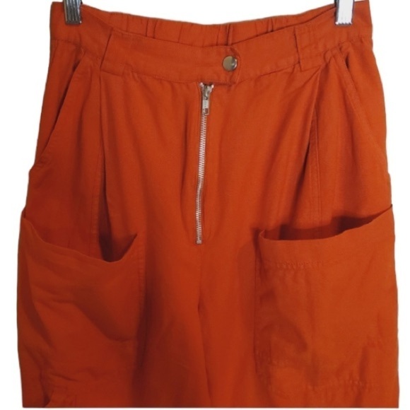 Urban Outfitters Kinley High Waist Cargo Utility Pants Orange Size 2 - Picture 8 of 12